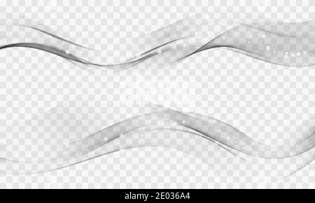 Ensemble de motifs vagues gris abstraits vecteur de flux vague gris Illustration de Vecteur