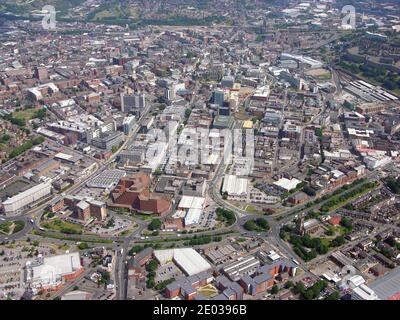 Vue aérienne du centre-ville de Sheffield prise en 2006 Banque D'Images
