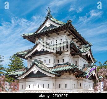 Hirosaki, Japon - avril 2019. Château dans la préfecture d'Aomori, Japon Banque D'Images