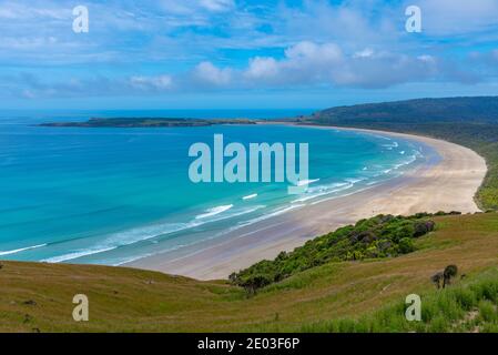 Vue aérienne de la plage de Tuluku en Nouvelle-Zélande Banque D'Images