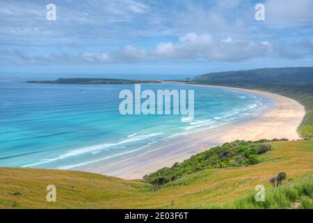 Vue aérienne de la plage de Tuluku en Nouvelle-Zélande Banque D'Images