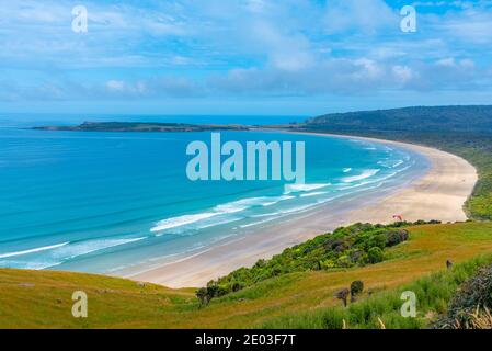 Vue aérienne de la plage de Tuluku en Nouvelle-Zélande Banque D'Images