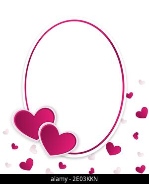 Arrière-plan de la Saint-Valentin avec coeurs roses volants, cadre de fête de la Saint-Valentin avec espace pour les copies, motif de célébration de l'amour pour les cartes, invitation Banque D'Images