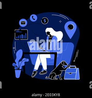 Illustration du vecteur de concept abstrait Remote Worker. Illustration de Vecteur