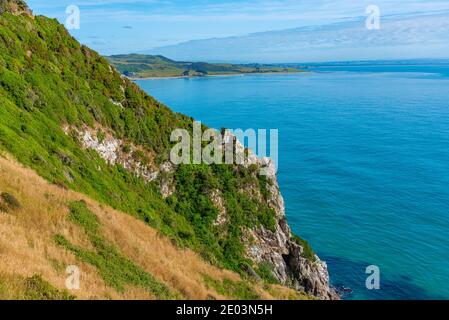 Vue aérienne d'une plage au point de Kaka à New zélande Banque D'Images