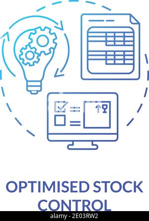 Icône de concept de contrôle de stock optimisé Illustration de Vecteur