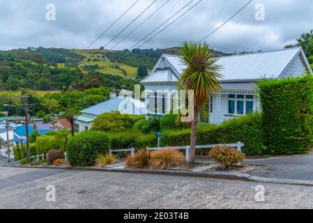 Baldwin Street - la rue la plus raide du monde, à Dunedin, en Nouvelle-Zélande Banque D'Images