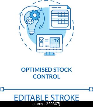 Icône de concept de contrôle de stock optimisé Illustration de Vecteur