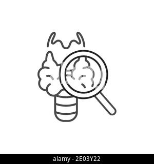 Icône de la ligne de couleur de la glande thyroïde de l'examen. Pictogramme pour page Web, application mobile, Promo. Contour modifiable. Illustration de Vecteur