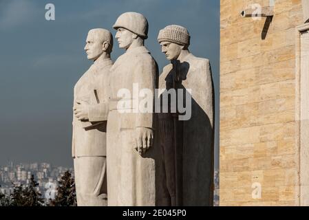 Ankara, Turquie. 24 novembre 2020 Anitkebir à Ankara est le complexe tombeau commémoratif de Mustafa Kemal Ataturk, fondateur de la république moderne de Turk Banque D'Images