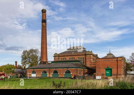 L'Abbey Pumping Station est un musée des sciences et de la technologie situé à côté du Centre spatial national de Leicester, en Angleterre. Banque D'Images