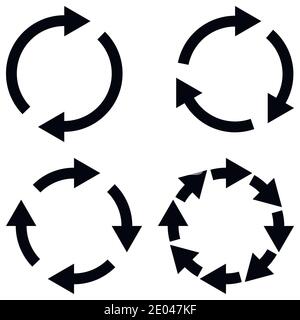 Définir l'icône de rechargement du signe, flèches tournantes dans le cercle, synchronisation des symboles vectoriels, échange de devises crypto renouvelable, changer le vecteur de renouvellement Illustration de Vecteur