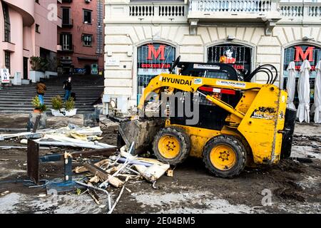 Naples, Italie. 29 décembre 2020. Danni della mareggiata sul lungomare di Napoli durante Mareggiata Lungomare, News in Naples, Italia, 29 diciembre 2020 crédit: Independent photo Agency/Alay Live News Banque D'Images