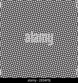Lignes zigzag de grille chaotique sans couture, grille de polyligne noire vectorielle avec cellules blanches Illustration de Vecteur