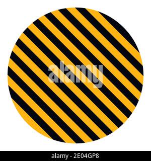 bandes diagonales jaunes et noires de cercle, avertissement de bande de sécurité vectorielle, arrière-plan de construction de mise en garde de cercle Illustration de Vecteur
