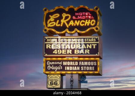 El Rancho Hotel Motel à Gallup, Nouveau-Mexique, États-Unis. Banque D'Images