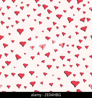 Motif sans couture pour la Saint-Valentin, coeurs mignons, motif vectoriel sans coutures coeurs mobiles papier cadeau ou pour tissu Illustration de Vecteur