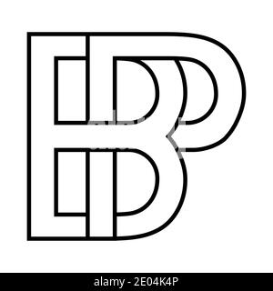 Logo bp pb icône signe deux lettres entrelacées B et p vecteur logo bp, pb premières lettres majuscules motif alphabet b, p Illustration de Vecteur