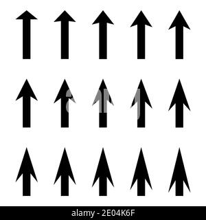 définissez les flèches pour guider le curseur de flèche du vecteur du pointeur avec un angle de netteté différent Illustration de Vecteur