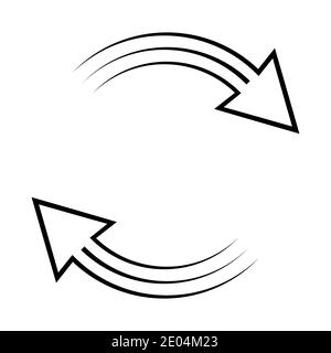 Icône d'échange de devises sens horaire vecteur de rotation flèches circulaires échange et mise à jour du signe de rotation, symbole de circulation Illustration de Vecteur