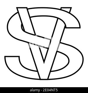 Lettres entrelacées logo V et S vs versus, logo vectoriel VS lettres pour le sport, le combat, la compétition, contre le combat, le match, jeu de lettres v et s. Illustration de Vecteur