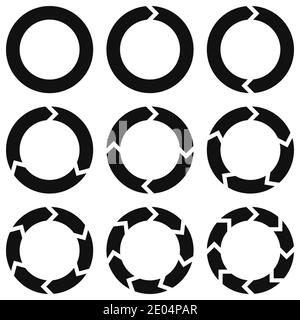 modèle d'éléments infographiques ronds flèches circulaires de rotation, vecteur d'infographie sur les énergies renouvelables, mouvement circulaire de recyclage et de renouvellement Illustration de Vecteur