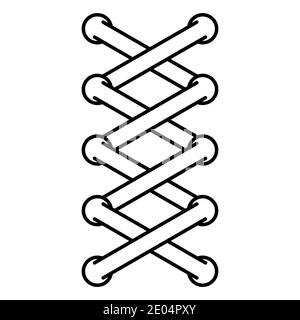 Chaussures à lacets, lacets de fixation concept de corde de cordon, diagrammes vectoriels lacets, chaussures à lacets Icon Illustration de Vecteur