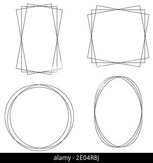 Cadres photo polygonaux géométriques cadres abstraits vectoriels décalage géométrique Illustration de Vecteur