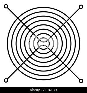 Ventilateur de refroidissement à grille ronde, protection contre les blessures causées par le ventilateur vectoriel Illustration de Vecteur