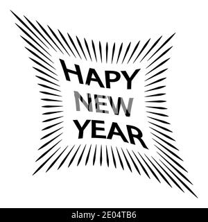losange rhombus signe icône étoile forme voeux bonne nouvelle année, vecteur salutation feu d'artifice rayons de hny Illustration de Vecteur