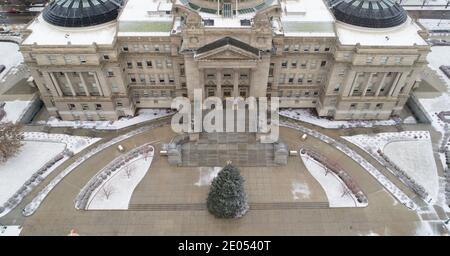 vue panoramique sur la capitale boise avec noël arbre Banque D'Images