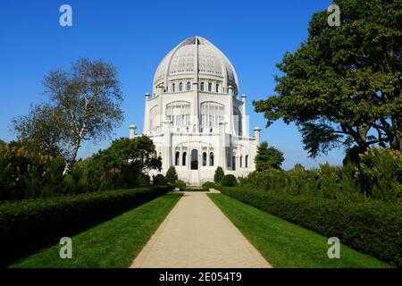 Wilmette, Illinois, États-Unis - 13 octobre 2018 - la vue de la Maison Baha'i de culte pendant la journée Banque D'Images