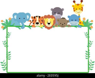 Illustrations d'animaux avec bannière blanche Illustration de Vecteur