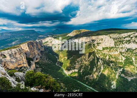 Panorama des Gorges du Verodon, Alpes de haute Provence, Provence, France, Europe Banque D'Images