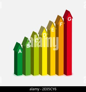 Flèches colorées avec symboles pour une efficacité énergétique optimale Illustration de Vecteur