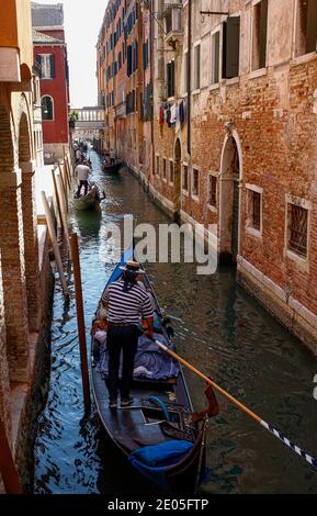 Italie Venise Canls et gondoles Banque D'Images