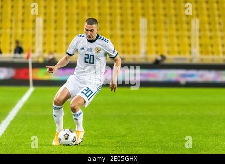 Istanbul, Turquie – 15 novembre 2020. Le milieu de terrain de l'équipe nationale de football russe Aleksei Ionov lors du match de la Ligue des Nations de l'UEFA Turquie contre la Russie (3-2) i Banque D'Images