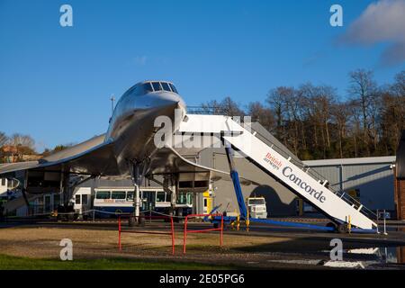 Concorde au Brooklands Museum, Elmbridge, Surrey, Royaume-Uni, automne hiver décembre 2020 Banque D'Images