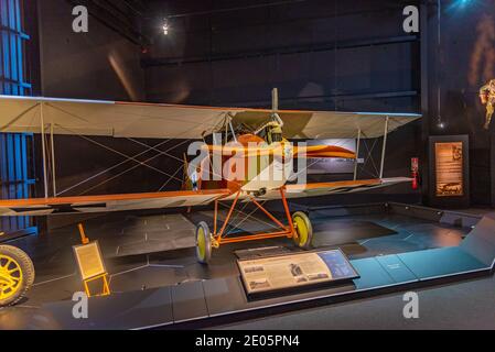 BLENHEIM, NOUVELLE-ZÉLANDE, 4 FÉVRIER 2020 : Halberstadt D. IV au Centre du patrimoine de l'aviation d'Omaka à Blenheim, Nouvelle-Zélande Banque D'Images