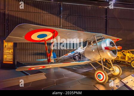 BLENHEIM, NOUVELLE-ZÉLANDE, 4 FÉVRIER 2020 : Nieuport 24 au Omaka Aviation Heritage Centre de Blenheim, Nouvelle-Zélande Banque D'Images