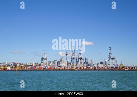 Terminal à conteneurs dans Auckland, Nouvelle-Zélande Banque D'Images