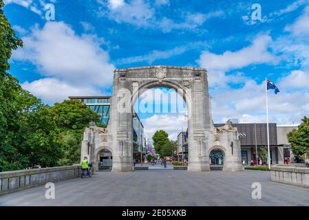 CHRISTCHURCH, NOUVELLE-ZÉLANDE, 21 JANVIER 2020 : pont du souvenir à Christchurch, Nouvelle-Zélande Banque D'Images