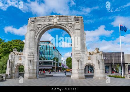 CHRISTCHURCH, NOUVELLE-ZÉLANDE, 21 JANVIER 2020 : pont du souvenir à Christchurch, Nouvelle-Zélande Banque D'Images