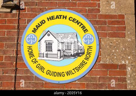 Panneau pour Maud Heath Center, Home of Girl Guiding, Wiltshire North, Tytherton, Wiltshire, Angleterre, Royaume-Uni Banque D'Images