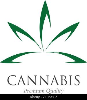 Cannabis feuille vecteur illustration icône dessin vecteur cannabis ou marijuana logo d'icône pour l'industrie médicale ou pharmaceutique Illustration de Vecteur