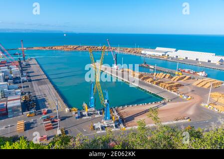 NAPIER, NOUVELLE-ZÉLANDE, 10 FÉVRIER 2020 : vue aérienne du port de Napier, Nouvelle-Zélande Banque D'Images