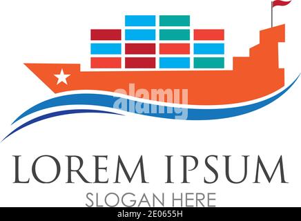 Illustration du logo du bateau de croisière Illustration de Vecteur