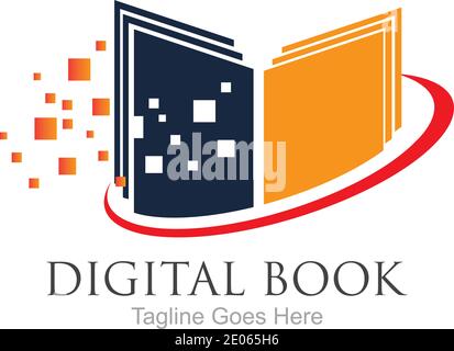 Technologie de logo de livre numérique conception d'icône vectorielle Illustration de Vecteur