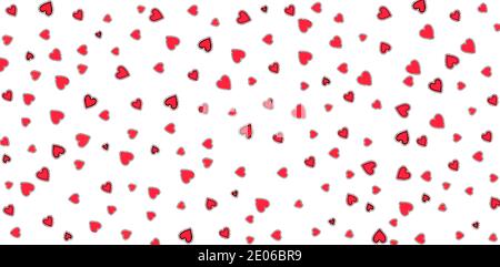 Arrière-plan de la Saint-Valentin avec de nombreux coeurs rouges sur un blanc. Journée d'amour pour deux personnes dans le monde Banque D'Images