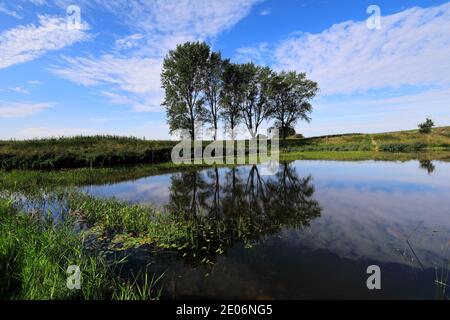 L'été ; la vidange de 20 pieds près de Mars ; Ville ; Fenland Cambridgeshire ; Angleterre ; UK Banque D'Images